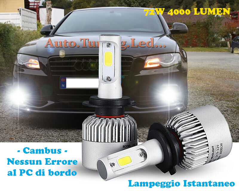 LAMPADE FENDINEBBIA A LED CREE AUDI A8 4E CAMBUS 6000K BIANCO 72W