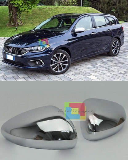 COVER ADESIVE SPECCHI FIAT TIPO 2015+ SPECCHIETTI RETROVISORI CROMATI AUTOELEGANCERICAMBI