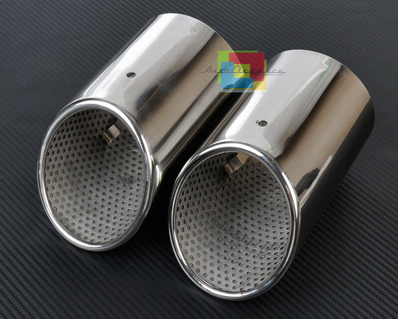 AUDI A5 CABRIO 2008-2016 COPPIA TERMINALI DI SCARICO CROMATI ACCIAIO INOX SLINE AUTOELEGANCERICAMBI