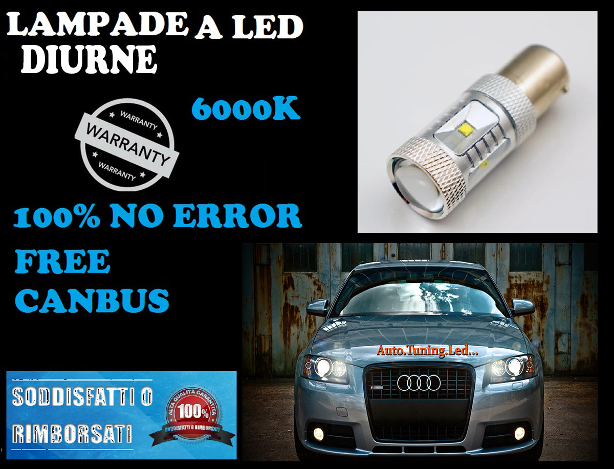 LAMPADA POSIZIONE DIURNA VW TRANSPORTER T5 LED P21W BA15S CANBUS 6000K NO ERROR