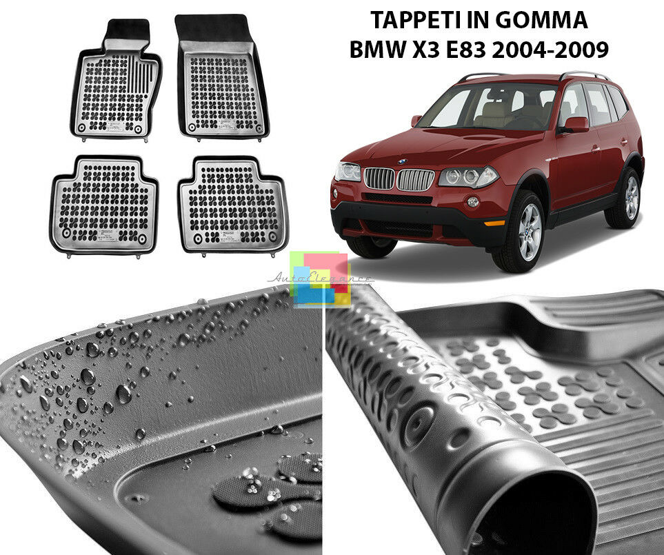 BMW X3 E83 2004-2009 TAPPETINI AUTO IN GOMMA - TAPPETI TOP QUALITA -1 AUTOELEGANCERICAMBI