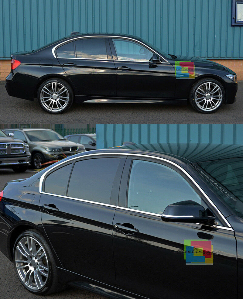BMW SERIE 3 F30 2011-2015 BERLINA CORNICE FINESTRINI CROMATA ADESIVA 3M ACCIAIO AUTOELEGANCERICAMBI
