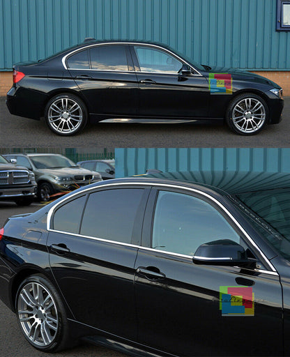BMW SERIE 3 F30 2011-2015 BERLINA CORNICE FINESTRINI CROMATA ADESIVA 3M ACCIAIO AUTOELEGANCERICAMBI