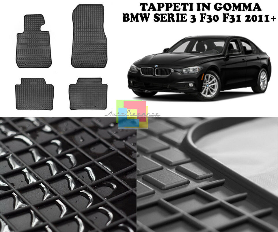BMW SERIE 3 F30 F31 2011+ TAPPETINI AUTO IN GOMMA - TAPPETI TOP QUALITA -1- AUTOELEGANCERICAMBI