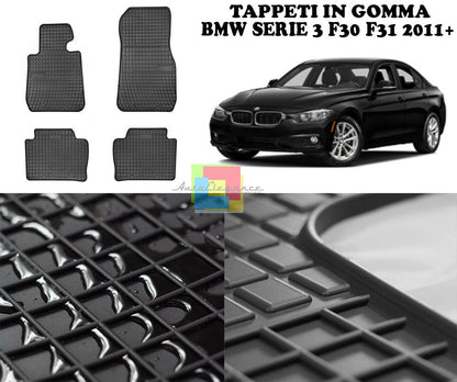 BMW SERIE 3 F30 F31 2011+ TAPPETINI AUTO IN GOMMA - TAPPETI TOP QUALITA -1- AUTOELEGANCERICAMBI