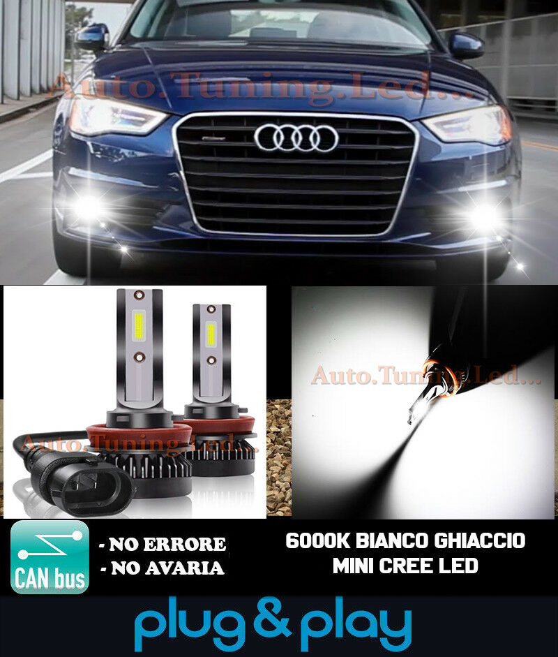 LAMPADE FENDINEBBIA A LED CREE AUDI A5 RESTYLING CAMBUS BIANCO GHIACCIO 8000LM