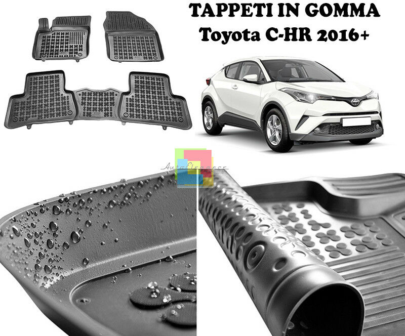 TOYOTA C-HR 2016 IN POI TAPPETINI AUTO IN GOMMA - TAPPETI TOP QUALITA -1-