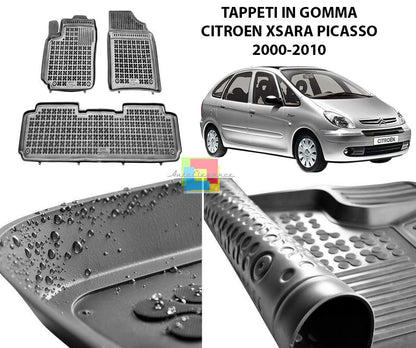 CITROEN XSARA PICASSO 2000-2010 TAPPETINI AUTO IN GOMMA - TAPPETI TOP QUALITA -1 AUTOELEGANCERICAMBI