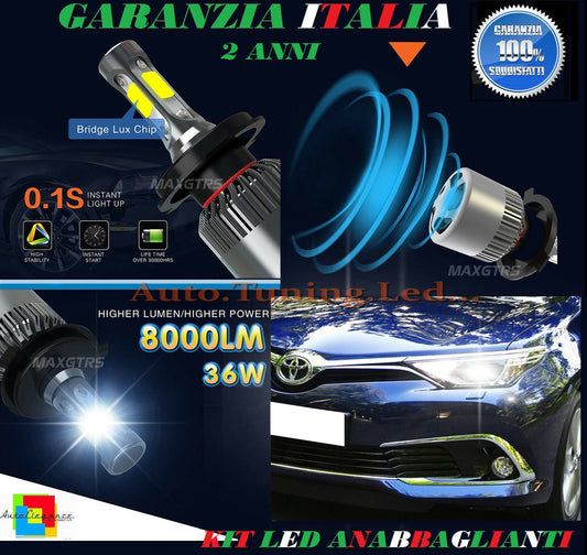 2x HIR2 9012 LAMPADE ANABBAGLIANTI TOYOTA AURIS 2013+ 36W LED ISTANTANEO 6000K AUTOELEGANCERICAMBI
