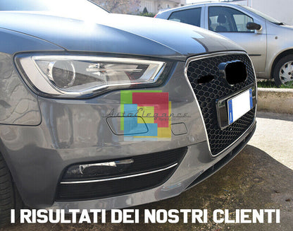 GRIGLIA ANTERIORE AUDI A3 8V 2012 AL 2016 CALANDRA RS3 NIDO D&apos;APE BORDO CROMATO