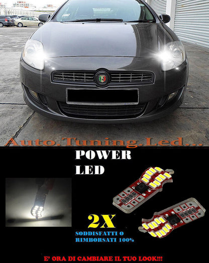 LUCI POSIZIONE FIAT BRAVO 2007+ CANBUS T10 BIANCO 20 LED SUPER QUALITA