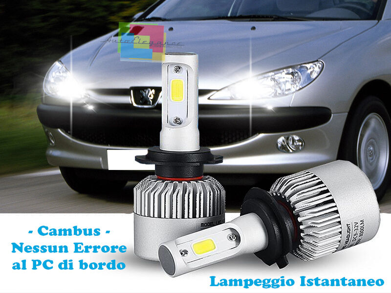 LAMPADE ABBAGLIANTI ANABBAGLIANTI LED PEUGEOT 206 98-08 ISTANTANEO CREE