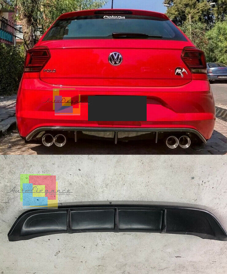 DIFFUSORE ABS LOOK RLINE PER VW POLO AW1 2017+ SOTTO PARAURTI POSTERIORE