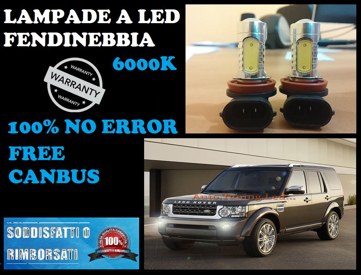 LAMPADE FENDINEBBIA H8 LED CREE RESISTENZA CANBUS 6000K LAND ROVER DISCOVERY 99+