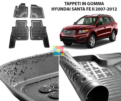 HYUNDAI SANTA FE II 2007-2012 TAPPETINI AUTO IN GOMMA - TAPPETI TOP QUALITA -1-