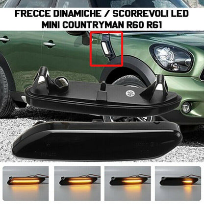 MINI R60 COUNTRYMAN FRECCE LED DINAMICHE LATERALI SCORREVOLI INDICATORI