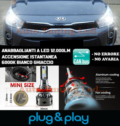 LED LOW BEAM LAMPS KIA RIO IV INSTANT NO FAILURE 12.000LM