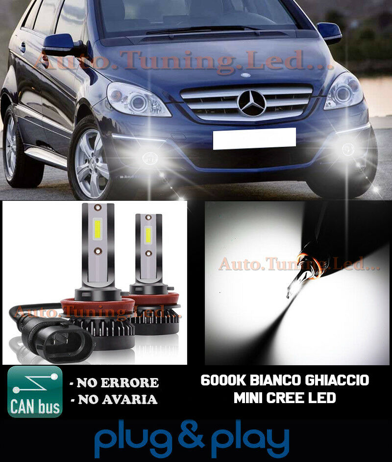 LAMPADE FENDINEBBIA A LED CREE MERCEDES B W245 CAMBUS BIANCO GHIACCIO 8000LM