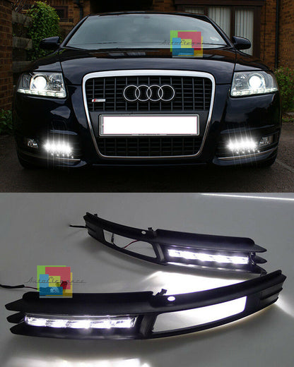 FOG LIGHT GRILLES LED DAYTIME LIGHTS AUDI A6 4F C6 2008-2011 DAYTIME NO ERROR