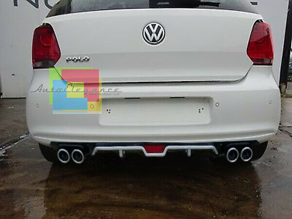 VW POLO 6R REAR DIFFUSER UNDER BUMPER FOUR TIP ABS
