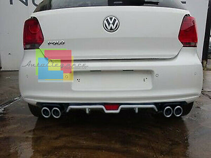 VW POLO 6R REAR DIFFUSER UNDER BUMPER FOUR TIP ABS