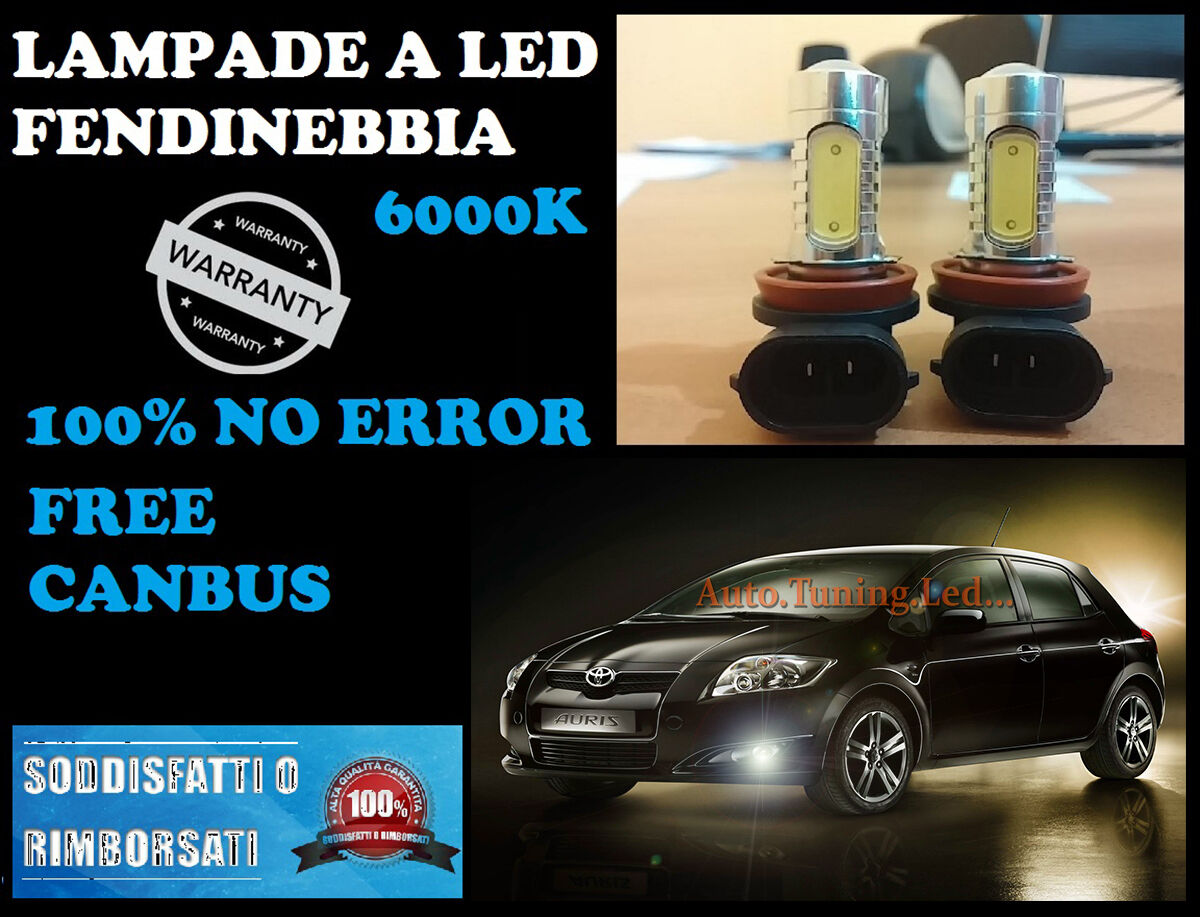 H8 LED FOG LIGHTS CREE RESISTANCE CANBUS 6000K TOYOTA AURIS
