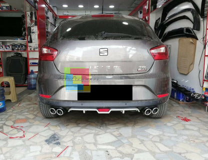 SOTTO PARAURTI POSTERIORE PER SEAT IBIZA 6J DIFFUSORE QUATTRO TERMINALI ABS -