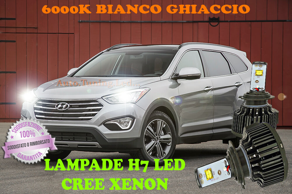 HYUNDAI SANTA FE 2013+ LAMPADE H7 CREE XENON ANABBAGLIANTE 6000K BIANCO PURO