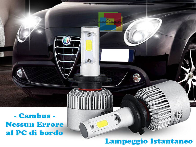 LAMPADE ABBAGLIANTI LED ALFA ROMEO MITO LAMPEGGIO ISTANTANEO 6000K ---