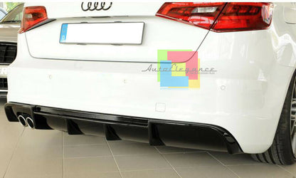 TOP QUALITY ABS BLACK BUMPER SPLASH GUARD AUDI A3 8V SPORTBACK 2012-2015 DIFFUSER