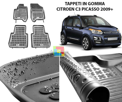 CITROEN C3 PICASSO 2009 IN POI TAPPETINI AUTO IN GOMMA - TAPPETI TOP QUALITA -1 AUTOELEGANCERICAMBI