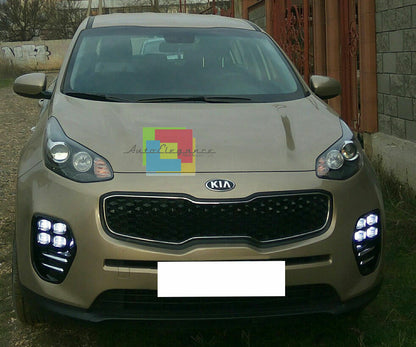 GRIGLIE FENDINEBBIA LUCI DIURNE LED PER KIA SPORTAGE 2015 IN POI CAMBUS DAYTIME