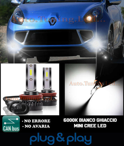 LAMPADE FENDINEBBIA A LED CREE RENAULT WIND CAMBUS BIANCO GHIACCIO 8000LM
