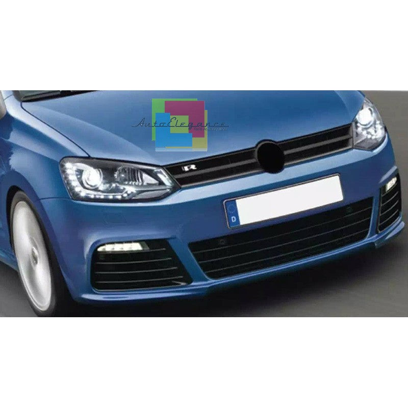 VW POLO 6R 2009-2017 PARAURTI ANTERIORE COMPLETO LOOK RLINE R20 IN ABS