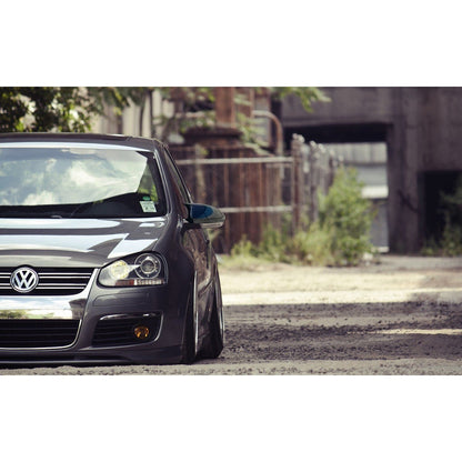 VW GOLF 5 V 03-08 CALOTTE ADESIVE SPECCHI SPECCHIETTI RETROVISORI NERO LUCIDO