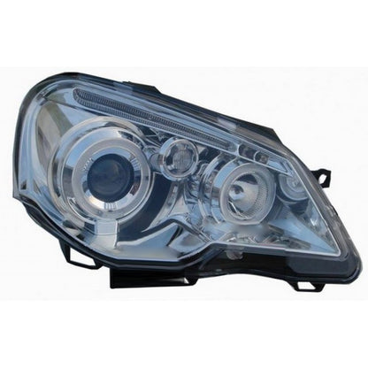 VW POLO 9N3 2005-2009 FARI ANTERIORI CROMATI ANGEL EYES LENTICOLARI H1 / H1