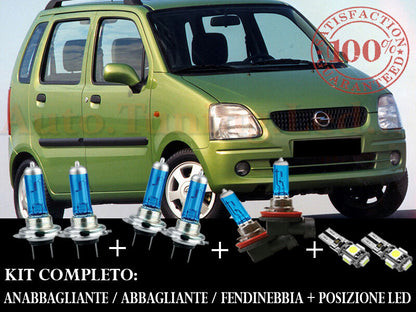 OPEL AGILA A 2003-2007 COMPLETE SET BLUE XENON LAMPS + LED POSITION