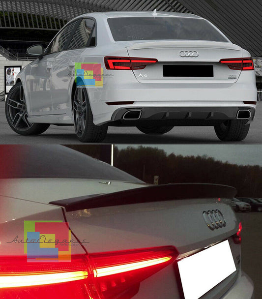 SPOILER POSTERIORE SUL COFANO AUDI A4 B9 2015 IN POI BERLINA LOOK SLINE