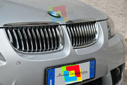 GRIGLIA ANTERIORE M3 PER BMW SERIE 3 E90 E91 2005-2008 VARIANTE CROMATA CALANDRA