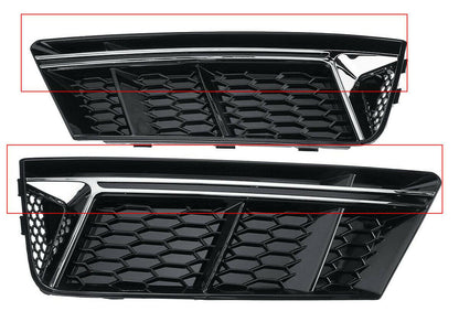 AUDI A4 B9 2015+ GRIGLIE FENDINEBBIA PARAURTI NIDO D'APE RS4 PROFILO CROMATO AUTOELEGANCERICAMBI