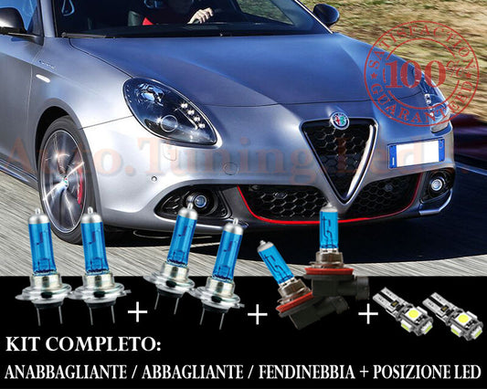 ALFA ROMEO GIULIETTA SET COMPLETO LAMPADE BLU XENON + POSIZIONE A LED AUTOELEGANCERICAMBI