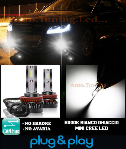 LAMPADE FENDINEBBIA A LED CREE AUDI A5 2007-2011 CAMBUS BIANCO GHIACCIO 8000LM