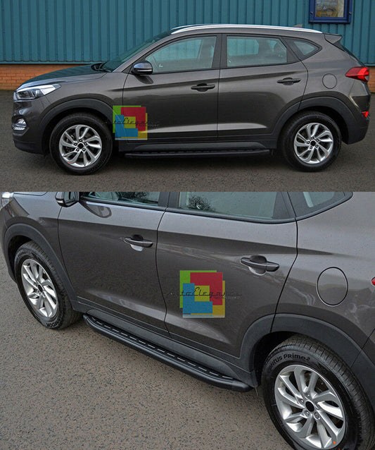 PEDANE LATERALI NERE ANTISCIVOLO SOTTO PORTA PER HYUNDAI TUCSON TLE 2015+