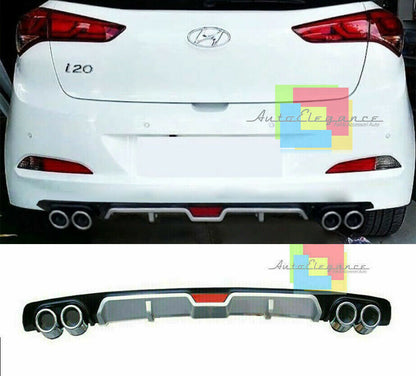 HYUNDAI I20 REAR DIFFUSER UNDER BUMPER FOUR TIP ABS