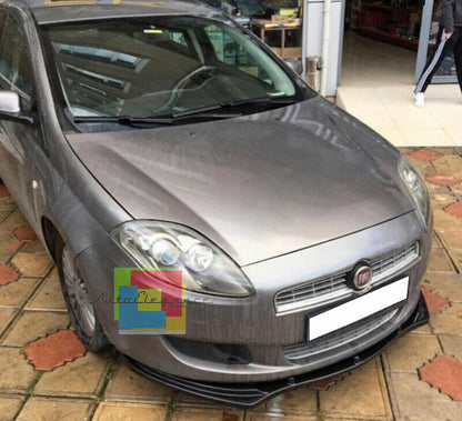 LIP SPOILER UNDER FRONT BUMPER FOR FIAT BRAVO II 2006+ BLACK ABS .-