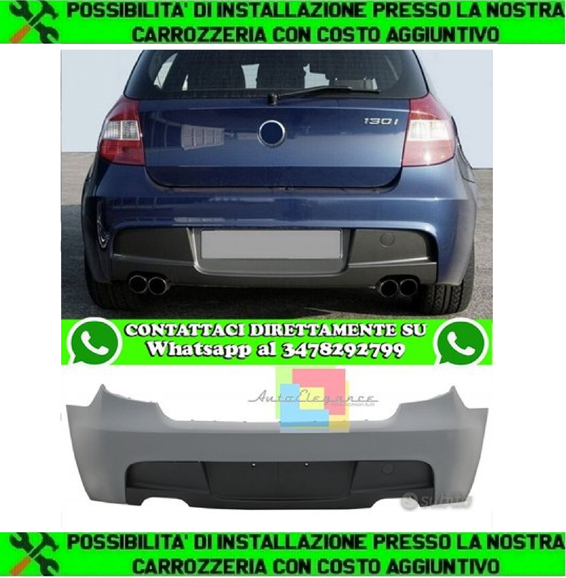 BMW SERIE 1 E87 / E81 PARAURTI POSTERIORE M A DOPPIO SCARICO AUTOELEGANCERICAMBI