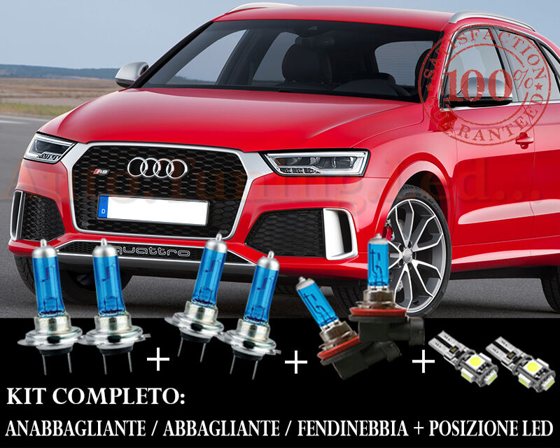 AUDI Q3 2011+ SET COMPLETO LAMPADE BLU XENON + POSIZIONE A LED AUTOELEGANCERICAMBI