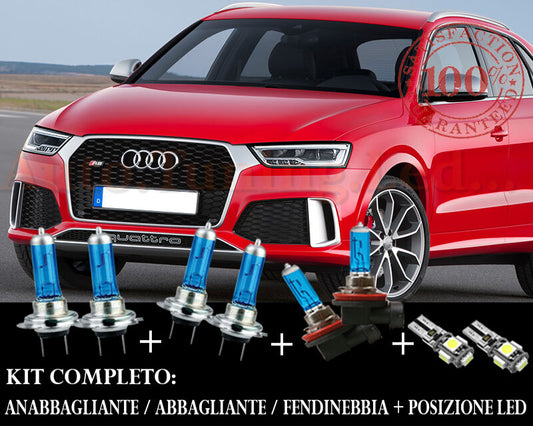 AUDI Q3 2011+ SET COMPLETO LAMPADE BLU XENON + POSIZIONE A LED AUTOELEGANCERICAMBI