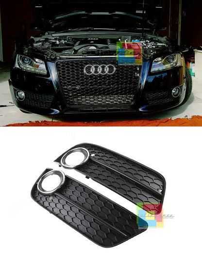 GRIGLIE FENDINEBBIA PER AUDI A5 2007-2011 DESIGN RS5 S5 IN ABS BORDO CROMATO