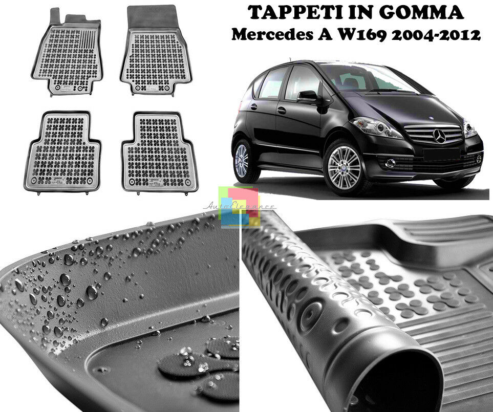 MERCEDES CLASSE A W169 2004-2012 TAPPETINI AUTO GOMMA - TAPPETI TOP QUALITA -1-